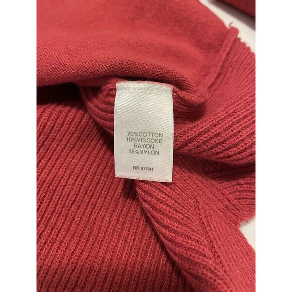J Jill Size XS Sweater Red Long Sleeve Tunic Length Cotton Blend - Picture 5 of 7